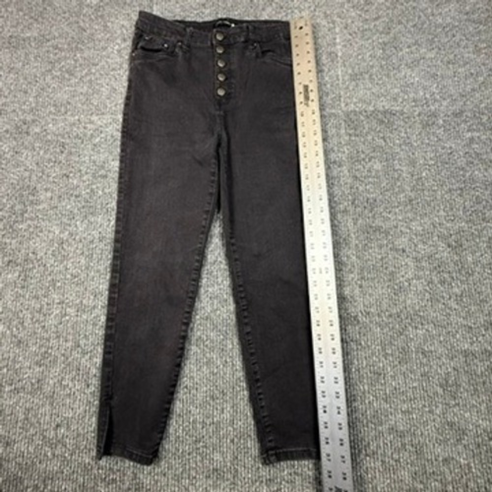 Truth + Theory Women 14 High Rise Button Fly Skinny Jean Black Rinse OM23630H20B - Picture 9 of 16